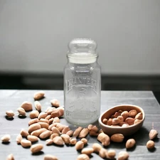 Vintage Planters Peanut 75th Anniversary Glass Embossed Jar 1906 - 1981