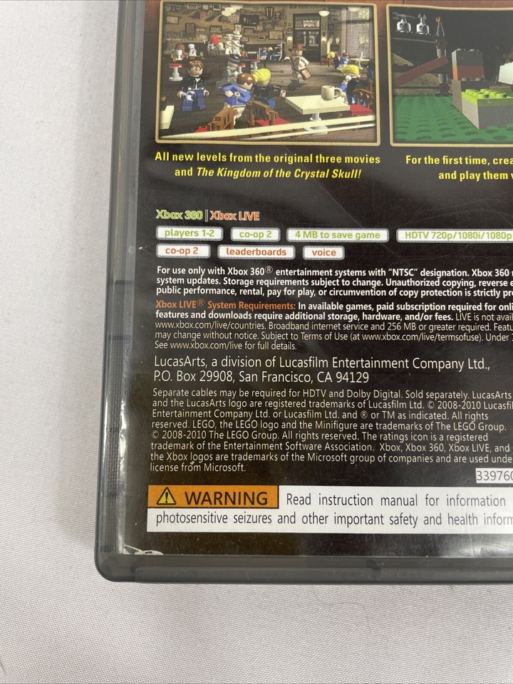LEGO Indiana Jones 2 Xbox 360 The Adventure Continues (Microsoft Xbox