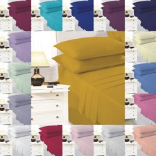 Sale ! Polycotton Fitted Sheets Non Iron Easy Care Fabric Depth 25cm All Colours