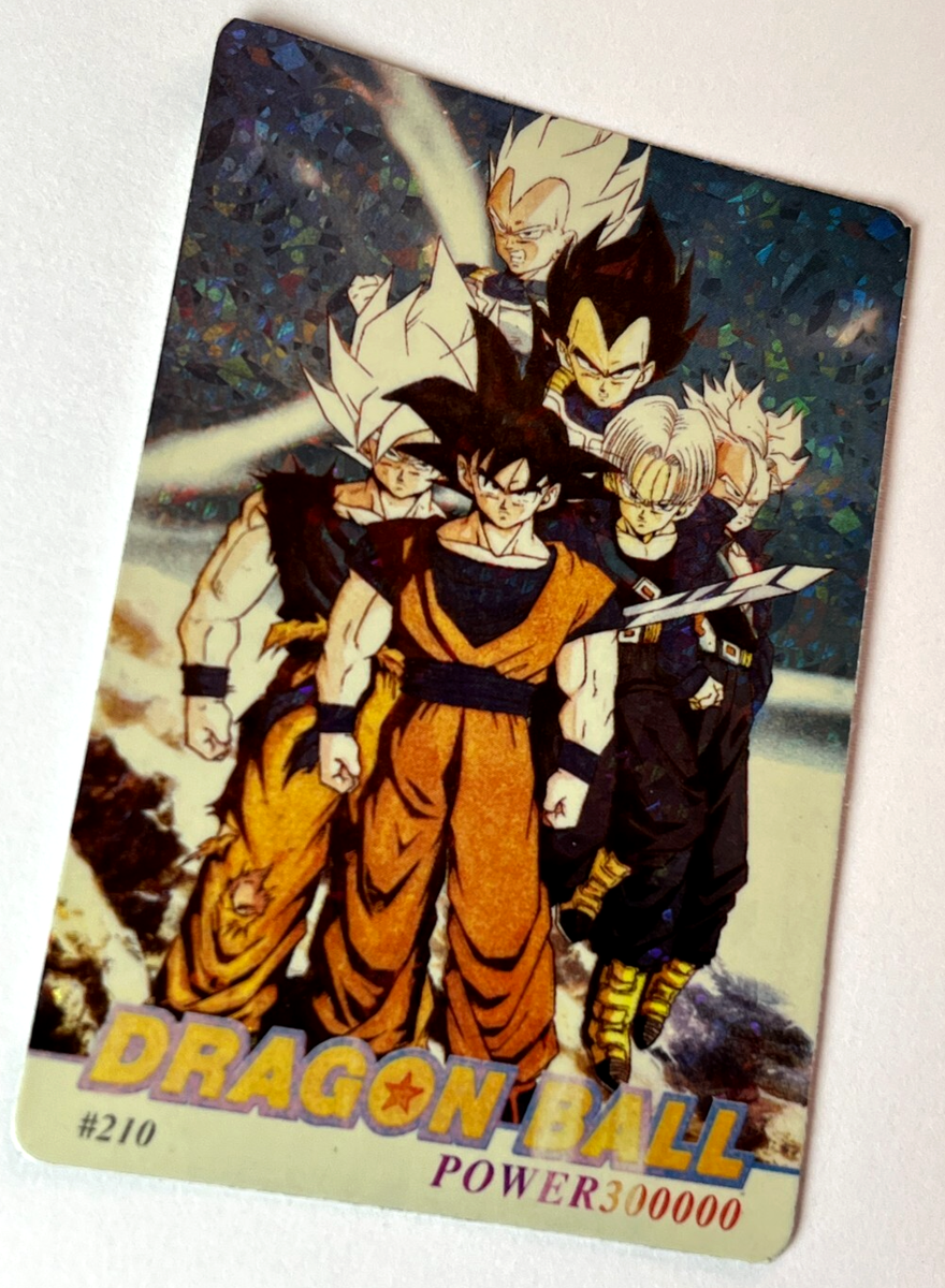 1997 DRAGON BALL Z Card #210 GOKU TRUNKS VEGETA VTG Foil Variant