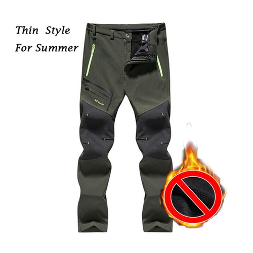 Men Hiking Outdoor Trousers Fleece Lined Cargo Work Pants Winter Ski Snow Warm - Picture 18 of 20
