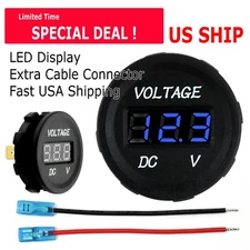 LED Digital Display Voltmeter Car Motorcycle Voltage Volt Gauge Panel Meter 12V