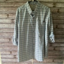 Eddie Bauer Men's Classic Fit Button-Down Shirt Size XL Blue Plaid Logo NWOT