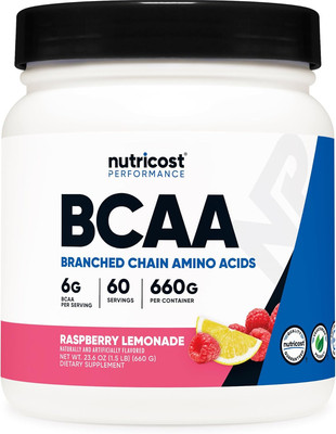 BCAA Powder (Raspberry Lemonade, 60 Servings) - Optimal 2:1:1 Ratio