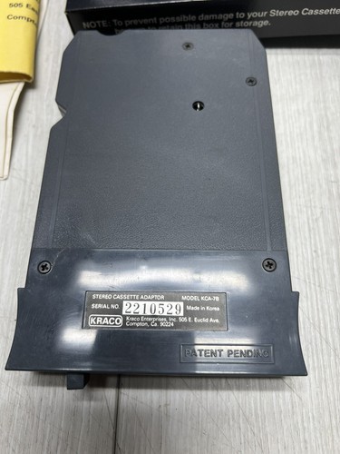 Vintage Kraco Stereo Cassette Adaptor For 8 Track Tape Players KCA-7B good cond - Picture 4 of 6