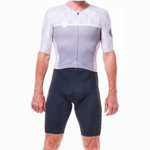 Mens Triathlon Suit Jumpsuit Cycling Aero Skinsuit Short Sleeve Road Bike Racing - Picture 6 of 24
