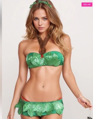 NWT Eve Poison Ivy Leaves Costume Small Snake Goddess Adam