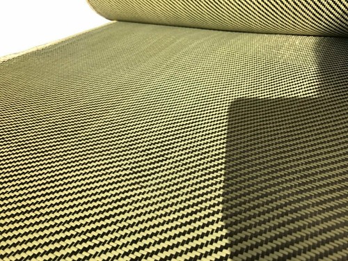 4 in x 50 FT - made with KEVLAR-CARBON FIBER Fabric- Yellow-Twill-3K/200g/m2 - Picture 5 of 6