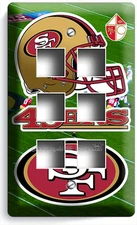 SAN FRANCISCO 49ERS FOOTBALL TEAM LIGHT SWITCH OUTLET PLATE SPORT ROOM ART DECOR