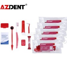 5 Kit AZDENT Dental Ortho Brush Floss Thread Kit Teeth Oral Cleaning Care Red