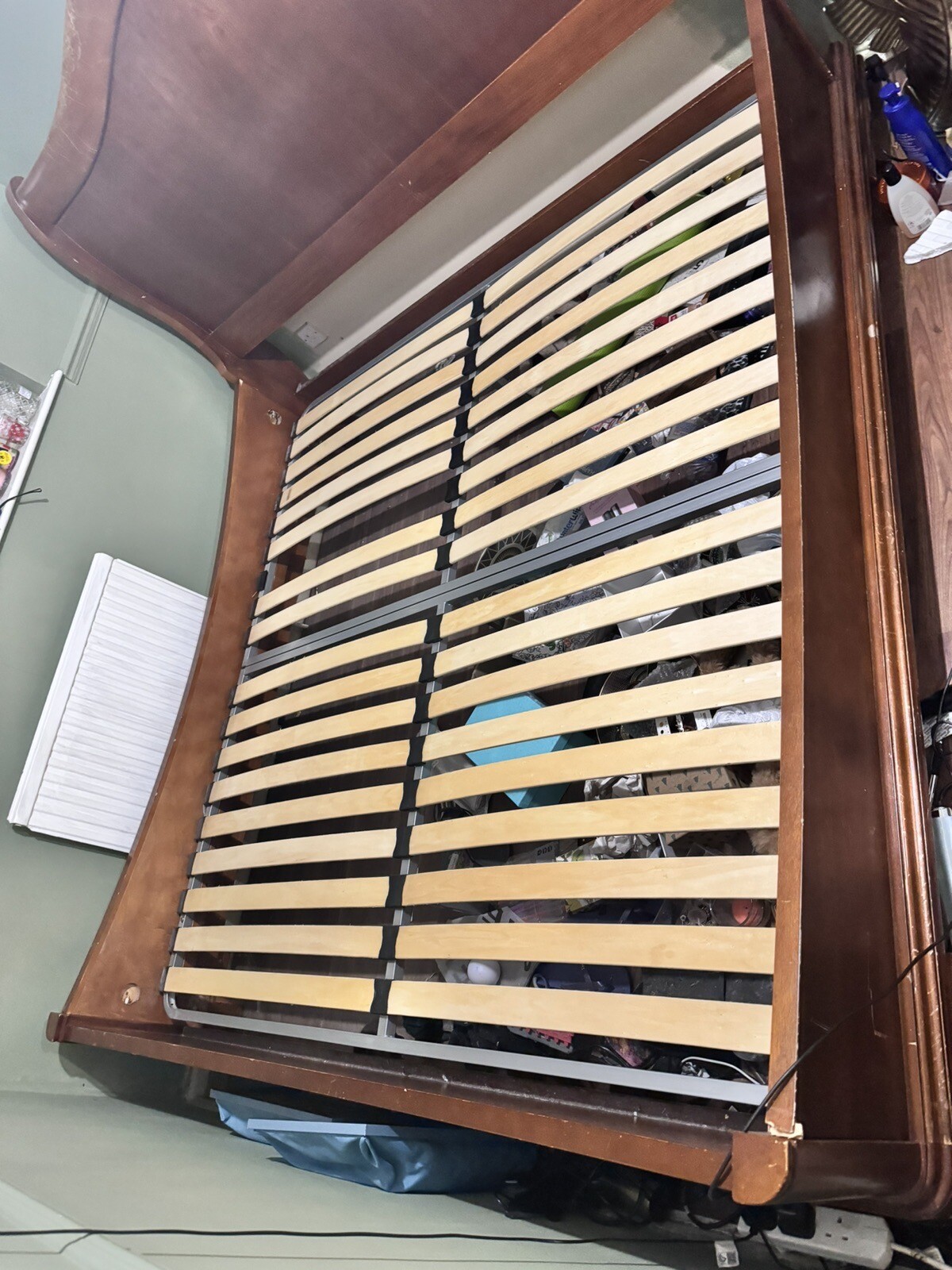 Walnut wooden sleigh bed Super king size John Lewis NO RESERVE eBay