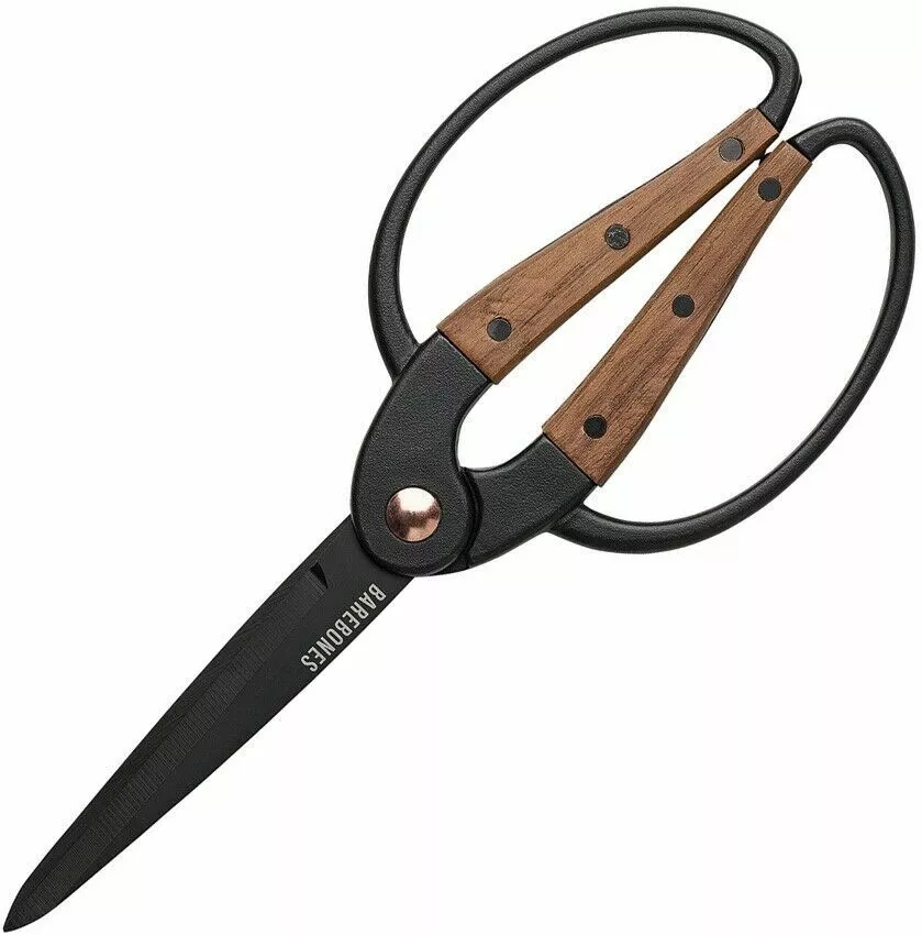 Barebones Living Large Scissors Knife Stainless Steel Blade Walnut