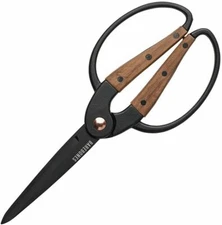 Barebones Living Large Scissors Knife Stainless Steel Blade Walnut Handle 058