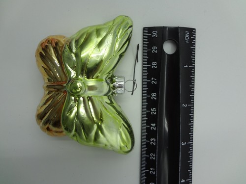 6 Jeweled Butterfly Blown Glass Christmas Holiday Ornament - Picture 15 of 15