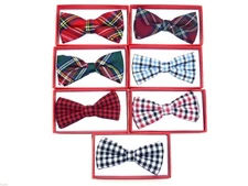 Tartan Plaid Checkered Children Kid Boy Toddler Baby Child Pre Tied Neck Bow Tie
