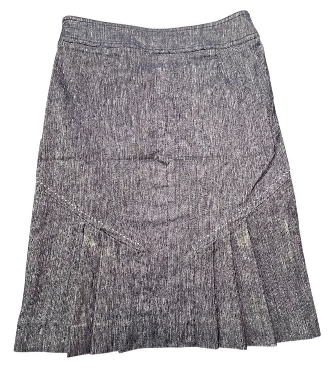 Falda Bebe Talla 6 Pliegues Traseros Bolsillos Frontales Jaspeado Azul Oscuro/Negro Foto 2 de 4