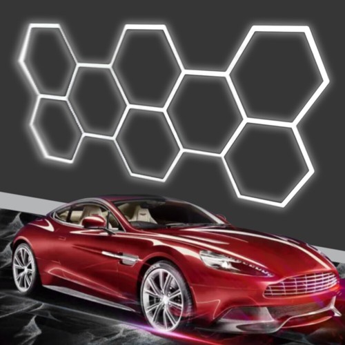 8x DIY Hexagon LED Röhren Werkstatt Garage Wand Decken Leuchte Beleuchtung Lampe - Bild 19 von 21