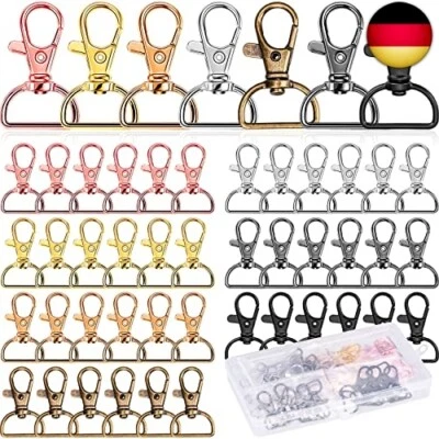 AOKITO 50 Stück Karabiner Schlüsselanhänger - Schlüsselring in 7 Farben - Hochwertige Z