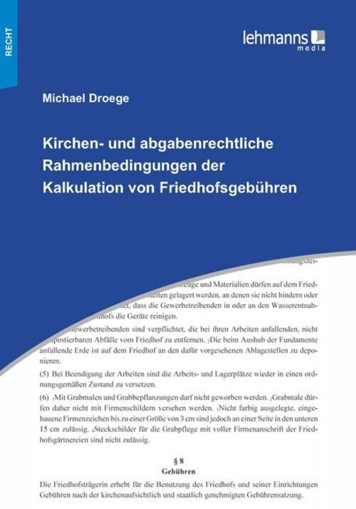 Thumbnail - Kirchen- Und Abgabenrechtliche Rahmenbedingungen Der Kalkulation Von
