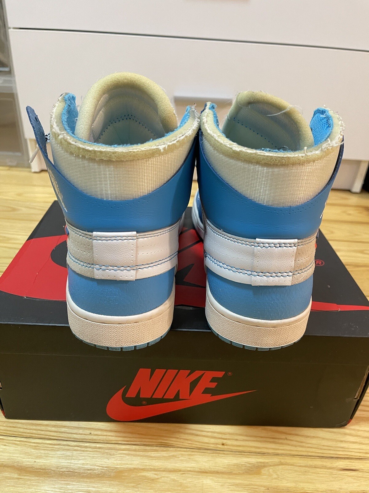 OFF WHITE X NIKE Nike Jordan 1 Retro OG x bianco sporco alte taglia 8 5 (OG TUTTE) usate