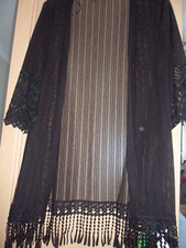 New, Klass, Black Lace, Cover Up, Sz Xxl (16/18), Gorg Sleeves & Embellished Hem