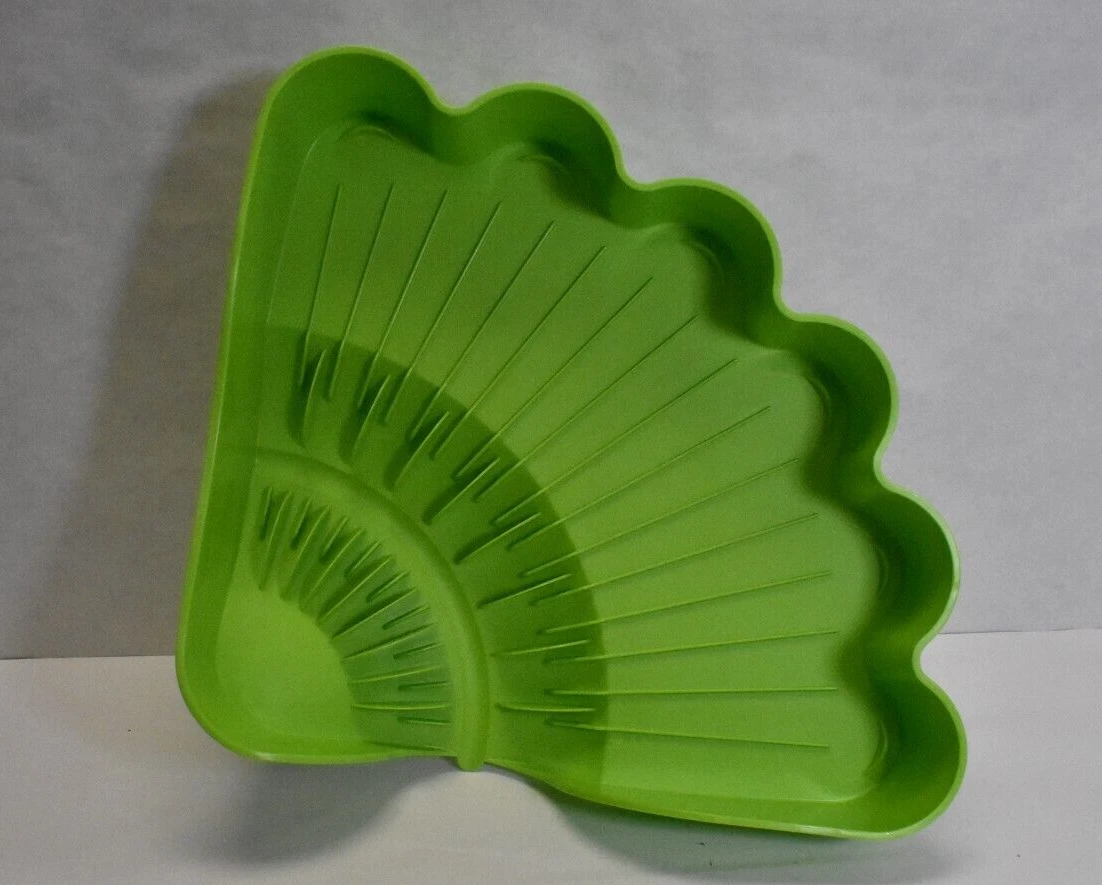 Tupperware Extra Large Dish Easy Dry Lime Green Shell Shaped No Utensil  Drainer