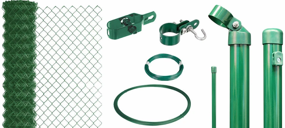 Alberts Maschendrahtzaun Set, Grün, Anthrazit, Komplettset, Gartenzaun, Zaun