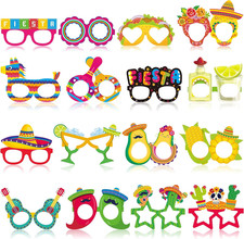 32 Pcs Mexican Fiesta Party Decorations Paper Eyeglasses Taco Cactus Pinata Cinc