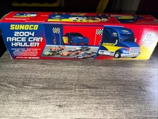 NEW 2004 Sunoco Race Car Hauler NASCAR Flags Pit Wagon Sounds Working Lights