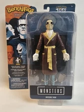 BendyFigs The Noble Collection Universal Monsters Invisible Man 7" Figure MOC