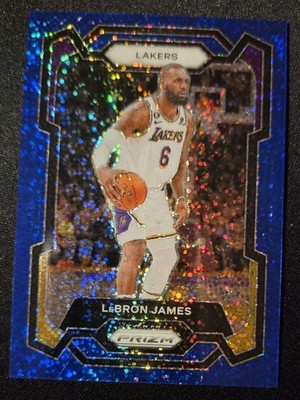 2023-24 Panini Prizm Blue Sparkle Prizm /144 LeBron James #63