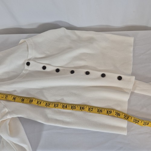 Cárdigan para mujer Madewell L $98 The Signature tejido cuello redondo invierno blanco NT609 - Imagen 11 de 11