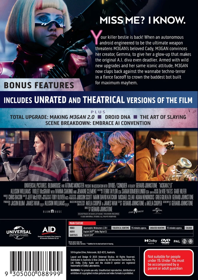 BRAND NEW M3GAN 2.0 (DVD, 2025) R4 Horror Movie Megan - image 2 of 2