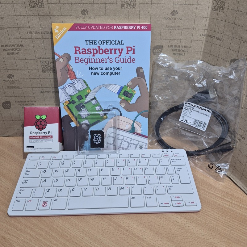 Raspberry Pi 400 - New 64GB SD Card - New Micro HDMI To HDMI  4GB RAM - Guide