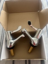 Lever Basin Sink Taps Pillar 1/4 Turn Chrome