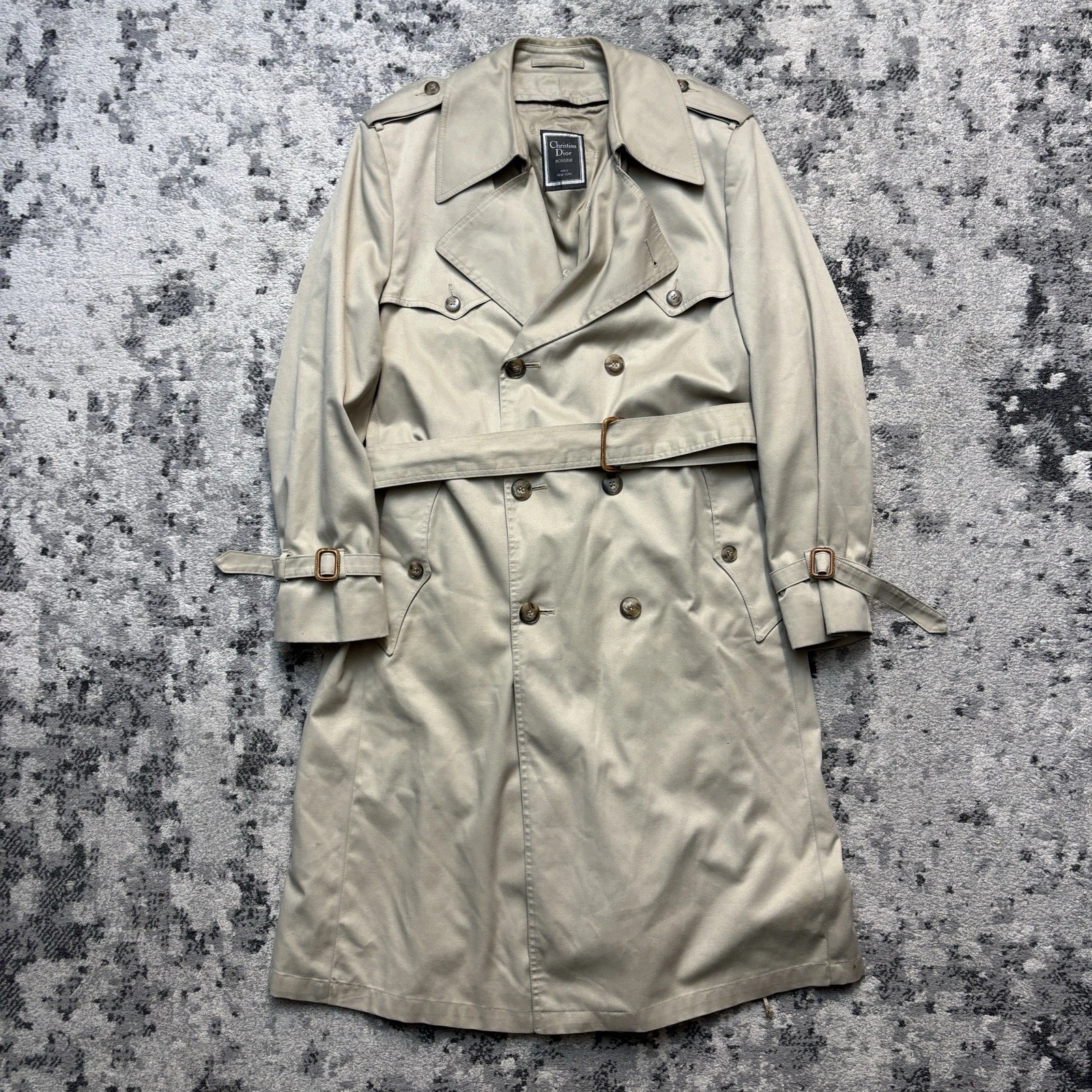 Ceinture trench vintage Christian Dior Monsieur taille 40R double boutonnage doublure laine