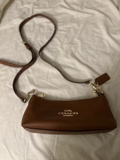 Coach CP097 Charlotte Shoulder Bag Refined Pebble Leather 🤎