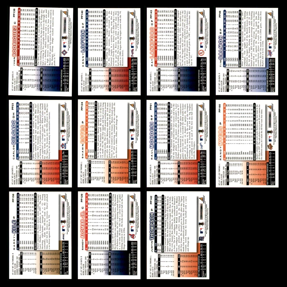 Lote de 11 tarjetas de béisbol 1997 Score Artist Proof Ivan Rodríguez Texas Rangers casi nuevas Foto 2 de 4