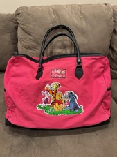 Vintage 1990  s Disney Winnie the Pooh and Friends Pink Duffel Duffle Tote Bag