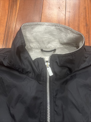 Nike Herren XL Vintage Full Zip Wind Breaker Zip Up Trainingsjacke Schwarz Rot Swoosh - Bild 6 von 13