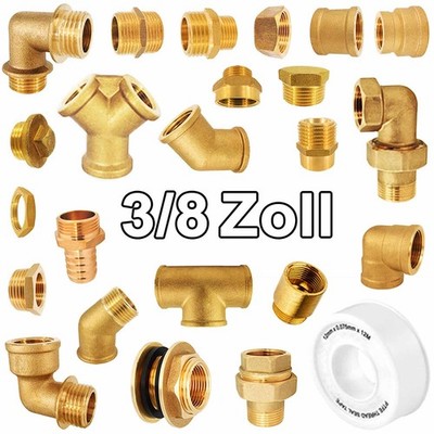 3/8 Zoll Messing Fitting alle Sorten Gewindefitting Schraubfitting Fittings
