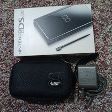 Nintendo DS Lite Black Handheld Console w/ Box Charger Paperwork Tested Working