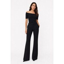 Alexander McQueen Black Crepe Tailored Flared Bootcut Pants IT 38 US 2 Hook Tab
