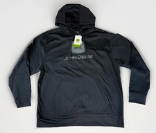 NWT John Deere Men  s Hoodie Hooded Sweatshirt Black/Grey Size XL
