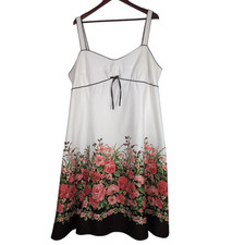 R & K Originals White Sundress Sz 24w Sleeveless Floral Pattern