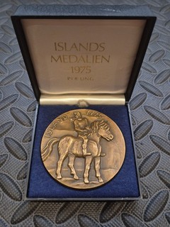 70mm Heavy Bronze Medallion "Icelandic Horse "By Per Ung 1975 275g #929/5000