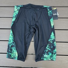 TYR Durafast Radial Green/black Men's Swim Jammer Grab Bag Size 32 New