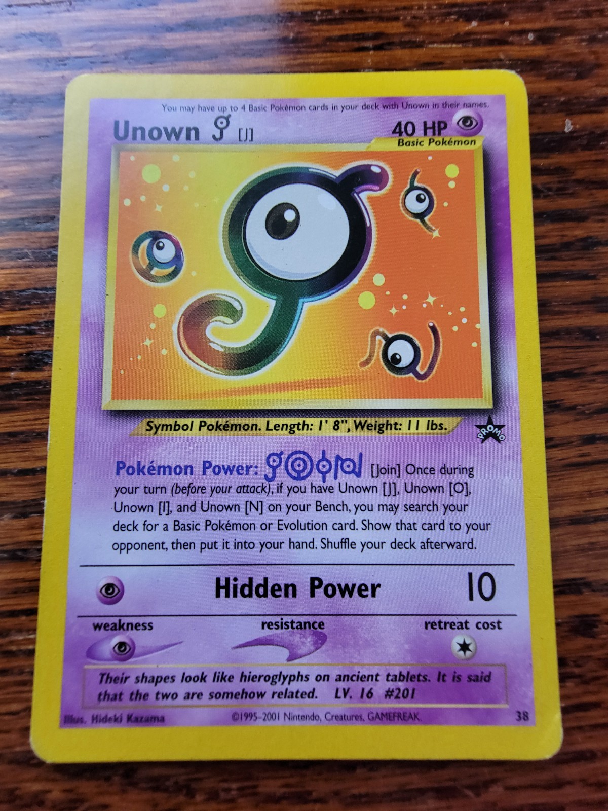 PL Unown [J] 38/53 Wotc Promo Regular