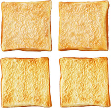 4 Slices of Artificial Toast - Realistic Fake Food for Display - Faux Toast Mode