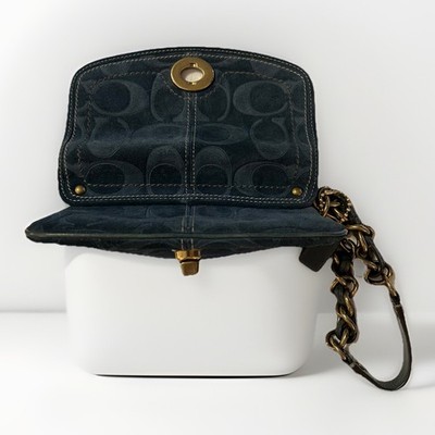 Coach Legacy Wristlet 65th Anniversary, Atlantic Blue Embossed